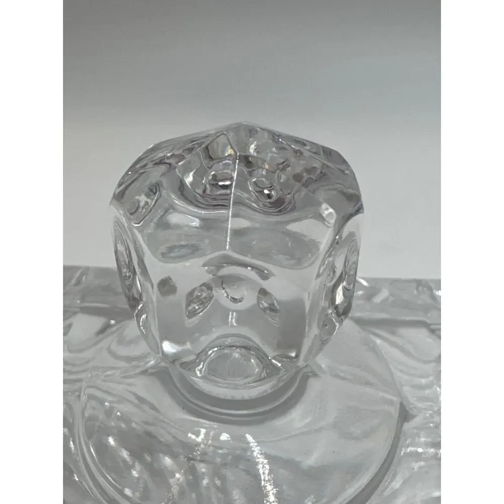 Federal Glass Windsor Style Pressed Glass Butter Dish with Lid Clear Glass